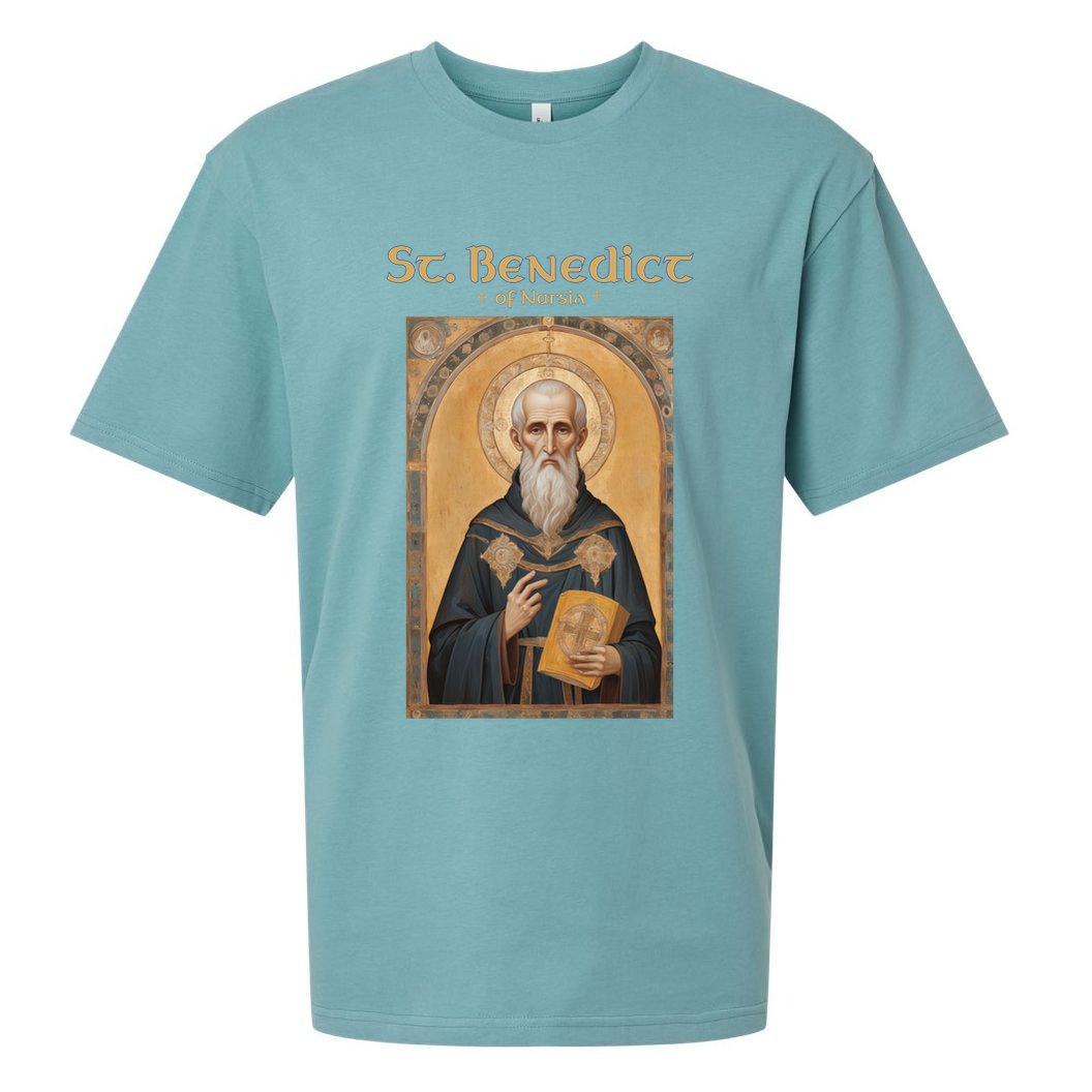 St Benedict Roman Catholic  Sueded Cloud Jersey T-Shirt