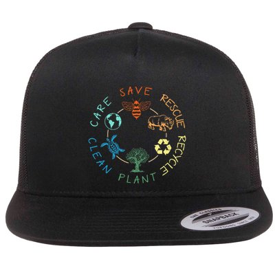 Save Bees Rescue Animals Recycle Plastic Earth Day 2024 Flatbill Hat
