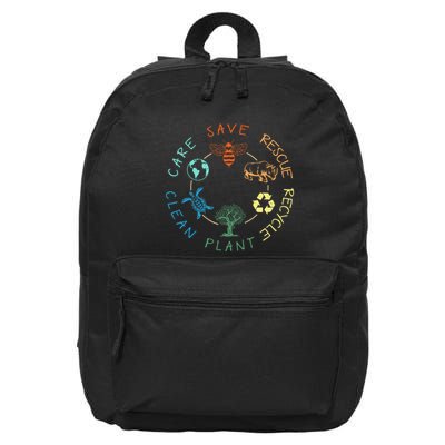 Save Bees Rescue Animals Recycle Plastic Earth Day 2024 16 in Basic Backpack
