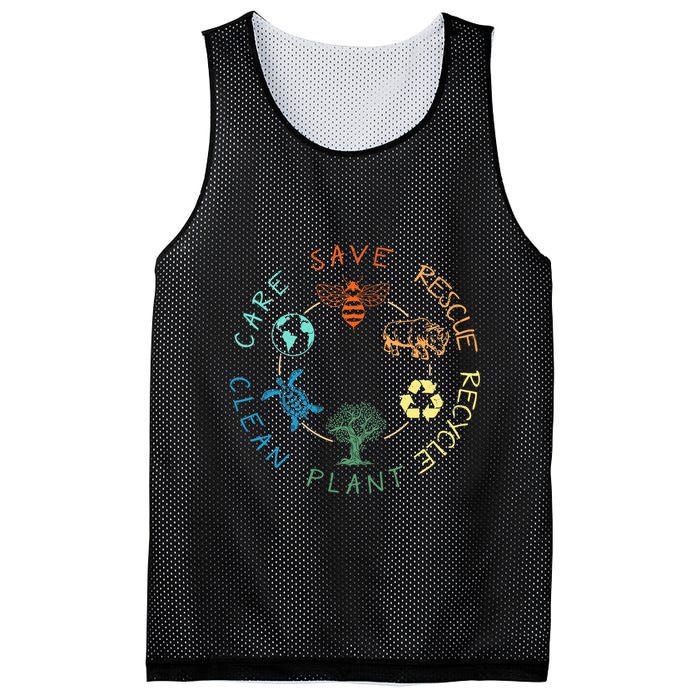 Save Bees Rescue Animals Recycle Plastic Earth Day 2024 Mesh Reversible Basketball Jersey Tank