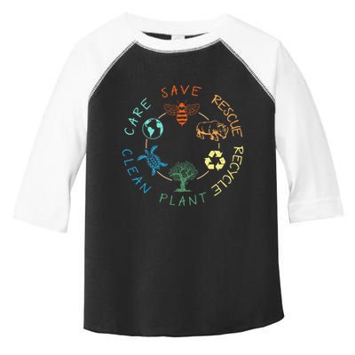 Save Bees Rescue Animals Recycle Plastic Earth Day 2024 Toddler Fine Jersey T-Shirt