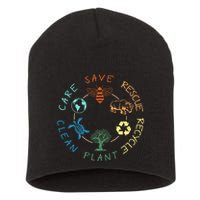 Save Bees Rescue Animals Recycle Plastic Earth Day 2024 Short Acrylic Beanie