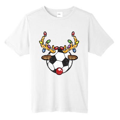 Soccer Ball Reindeer Christmas Pajama Xmas Lights Sport Tall Fusion ChromaSoft Performance T-Shirt