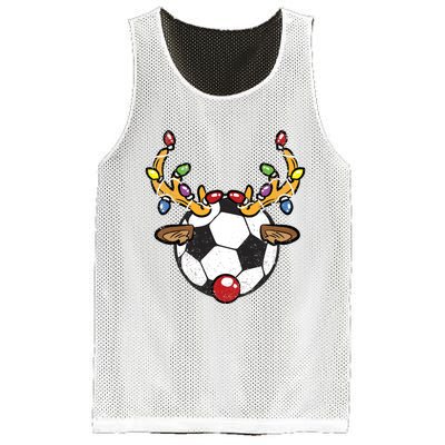 Soccer Ball Reindeer Christmas Pajama Xmas Lights Sport Mesh Reversible Basketball Jersey Tank