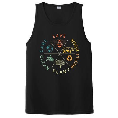 Save Bees Rescue Animals Recycle Plastic Earth Day Vintage PosiCharge Competitor Tank