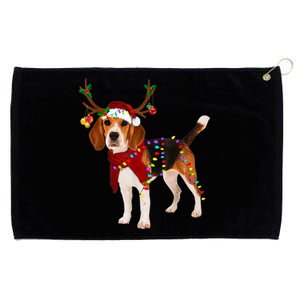 Santa Beagle Reindeer Light Christmas TShirt Grommeted Golf Towel