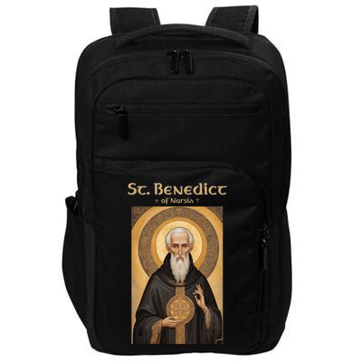 St Benedict Roman Catholic Icon Vintage Impact Tech Backpack