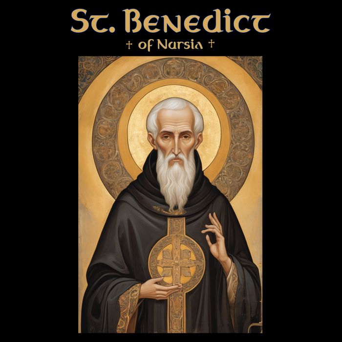 St Benedict Roman Catholic Icon Vintage Bag