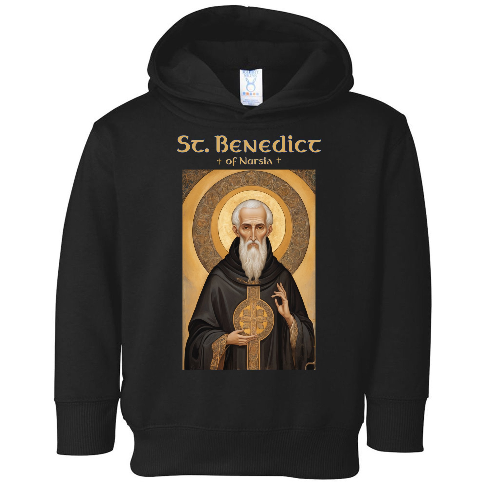 St Benedict Roman Catholic Icon Vintage Toddler Hoodie