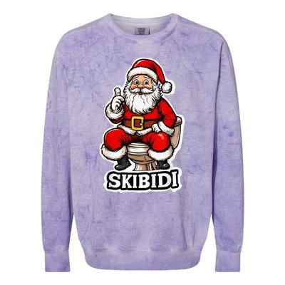 Ski Bidi Riz Zmas Christmas Rizz Santa Claus Funny Xmas Colorblast Crewneck Sweatshirt