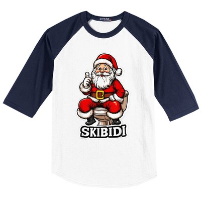 Ski Bidi Riz Zmas Christmas Rizz Santa Claus Funny Xmas Baseball Sleeve Shirt