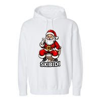 Ski Bidi Riz Zmas Christmas Rizz Santa Claus Funny Xmas Garment-Dyed Fleece Hoodie