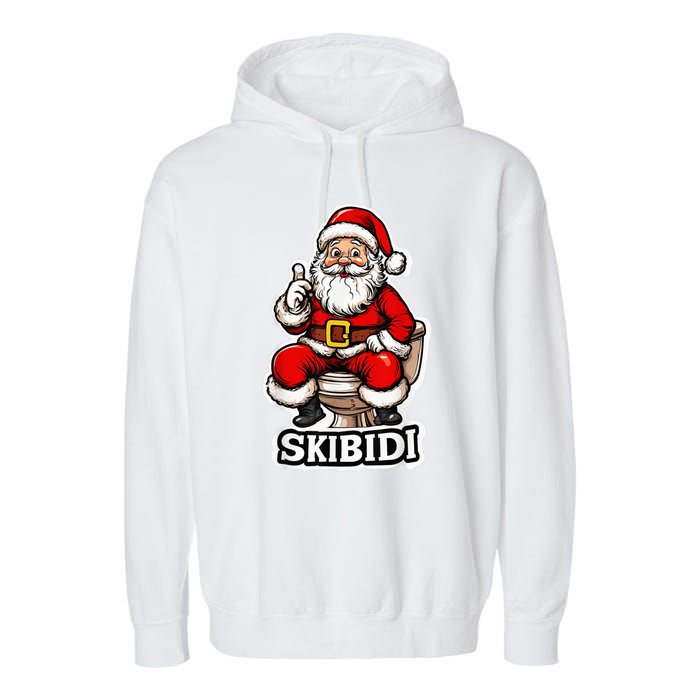 Ski Bidi Riz Zmas Christmas Rizz Santa Claus Funny Xmas Garment-Dyed Fleece Hoodie