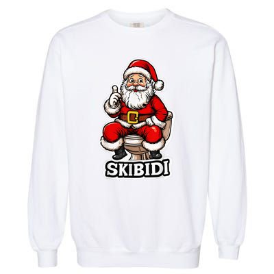 Ski Bidi Riz Zmas Christmas Rizz Santa Claus Funny Xmas Garment-Dyed Sweatshirt