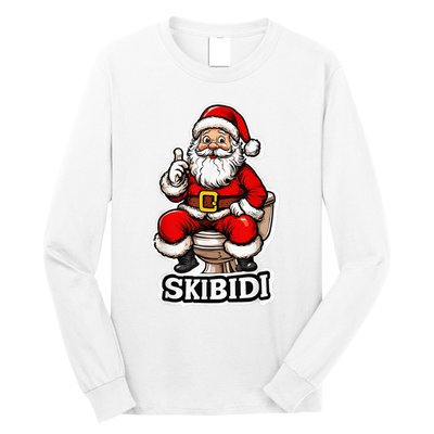 Ski Bidi Riz Zmas Christmas Rizz Santa Claus Funny Xmas Long Sleeve Shirt