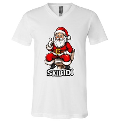 Ski Bidi Riz Zmas Christmas Rizz Santa Claus Funny Xmas V-Neck T-Shirt