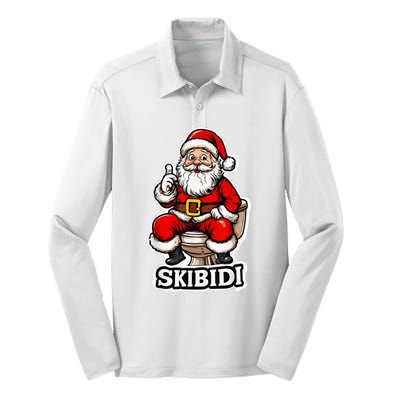 Ski Bidi Riz Zmas Christmas Rizz Santa Claus Funny Xmas Silk Touch Performance Long Sleeve Polo