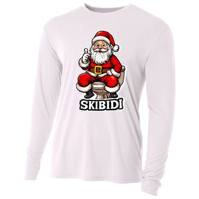 Ski Bidi Riz Zmas Christmas Rizz Santa Claus Funny Xmas Cooling Performance Long Sleeve Crew