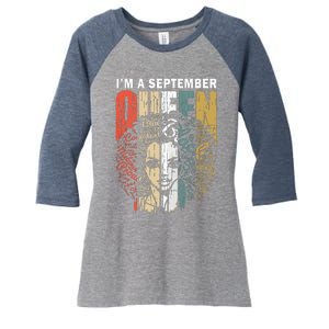 September Birthday Shirts For Virgo Gifts Girl Women's Tri-Blend 3/4-Sleeve Raglan Shirt