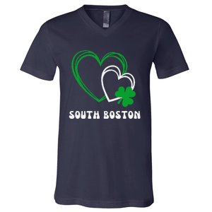 South Boston Southie Irish Shamrock St Patrick's Day Cute V-Neck T-Shirt