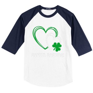 South Boston Southie Irish Shamrock St Patrick's Day Cute Baseball Sleeve Shirt