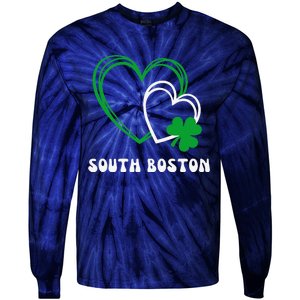 South Boston Southie Irish Shamrock St Patrick's Day Cute Tie-Dye Long Sleeve Shirt