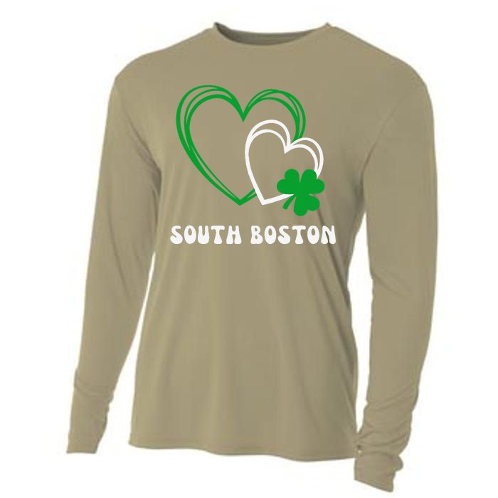 South Boston Southie Irish Shamrock St Patrick's Day Cute Cooling Performance Long Sleeve Crew