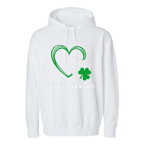 South Boston Southie Irish Shamrock St Patrick's Day Cute Garment-Dyed Fleece Hoodie