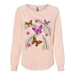 Sumer Butterflies Womens California Wash Sweatshirt