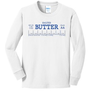 Salted Butter Sweet Cream Funny Baking Baker Humor Women Kids Long Sleeve Shirt