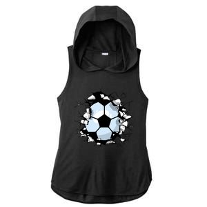 Soccer Ball Smash Ladies PosiCharge Tri-Blend Wicking Draft Hoodie Tank