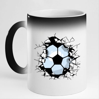 Soccer Ball Smash 11oz Black Color Changing Mug