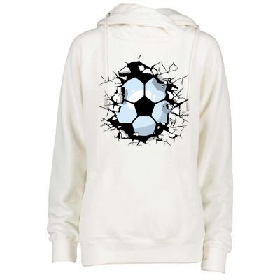 Soccer Ball Smash Womens Funnel Neck Pullover Hood