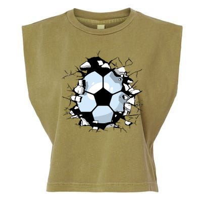 Soccer Ball Smash Garment-Dyed Women's Muscle Tee