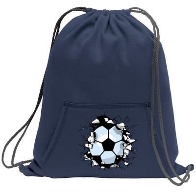 Soccer Ball Smash Sweatshirt Cinch Pack Bag