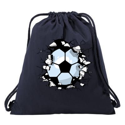 Soccer Ball Smash Drawstring Bag