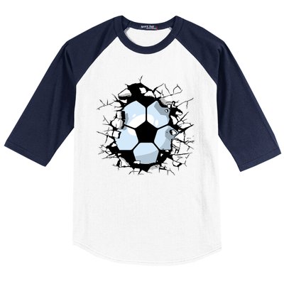 Soccer Ball Smash Baseball Sleeve Shirt