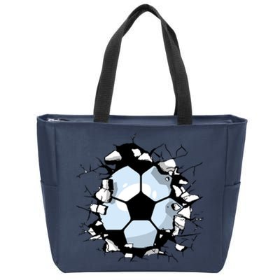 Soccer Ball Smash Zip Tote Bag