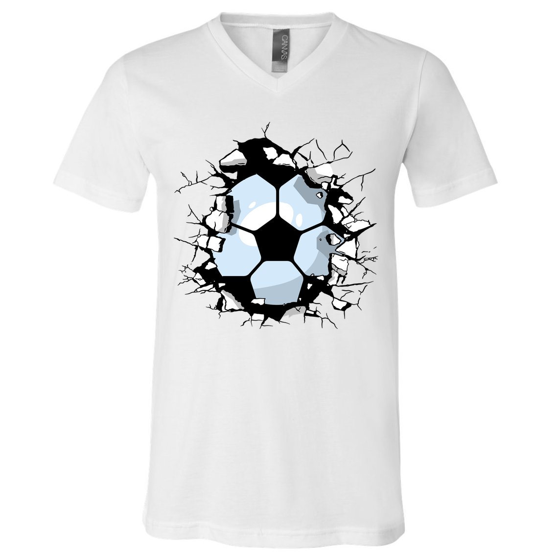 Soccer Ball Smash V-Neck T-Shirt