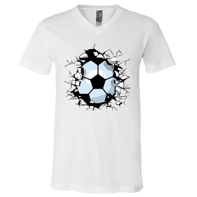 Soccer Ball Smash V-Neck T-Shirt