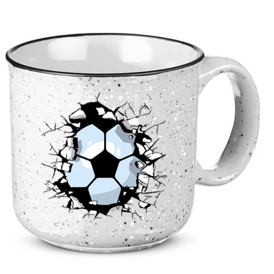 Soccer Ball Smash 15oz Campfire Ceramic Mug