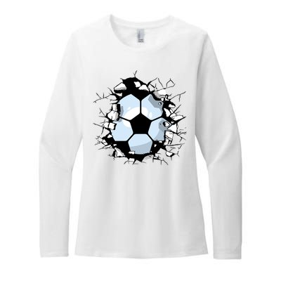 Soccer Ball Smash Womens CVC Long Sleeve Shirt