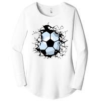 Soccer Ball Smash Women's Perfect Tri Tunic Long Sleeve Shirt