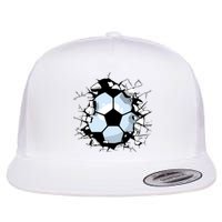 Soccer Ball Smash Flat Bill Trucker Hat