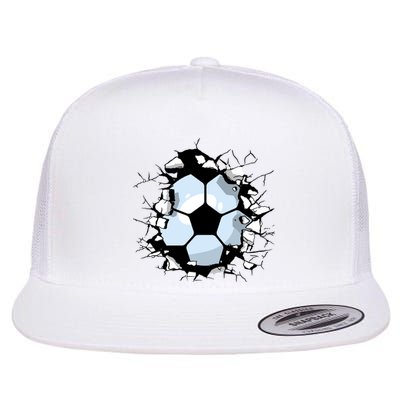 Soccer Ball Smash Flat Bill Trucker Hat