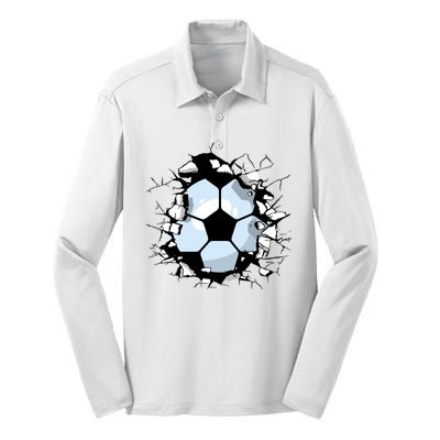 Soccer Ball Smash Silk Touch Performance Long Sleeve Polo