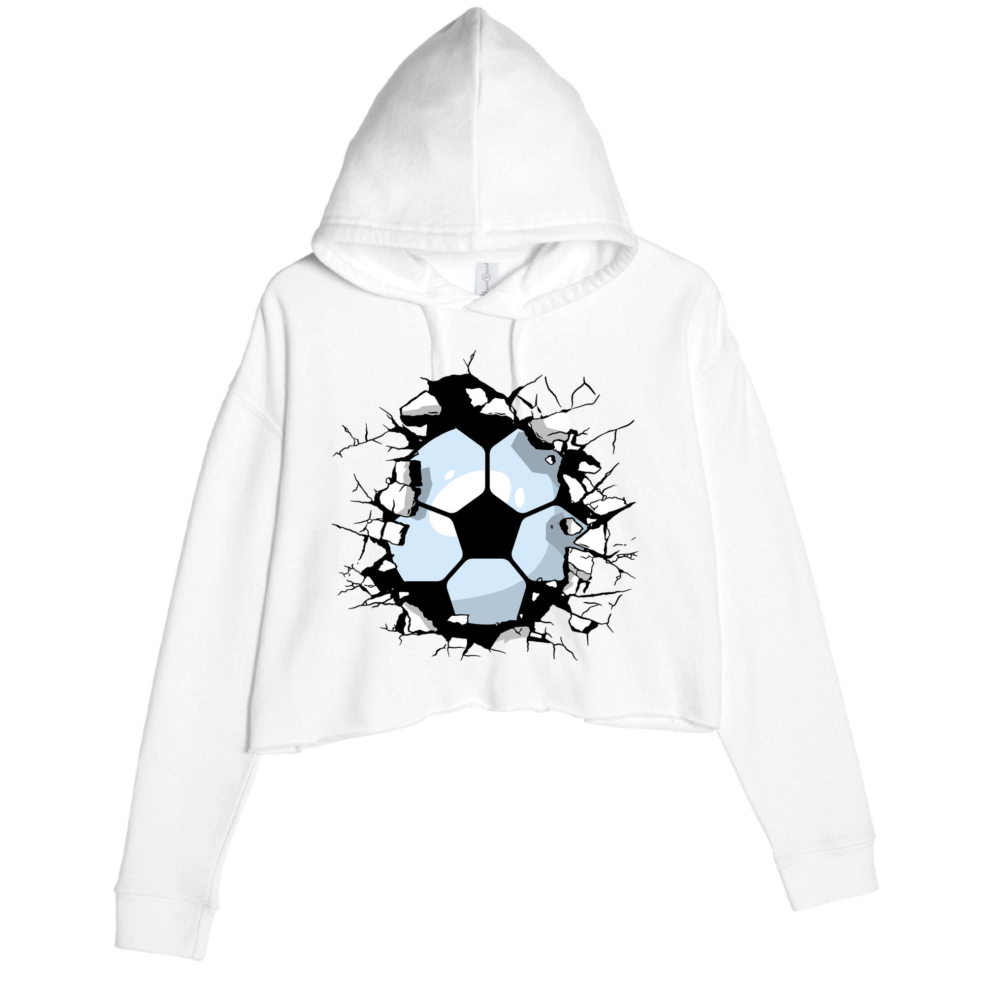 Soccer Ball Smash Crop Fleece Hoodie