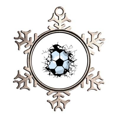 Soccer Ball Smash Metallic Star Ornament