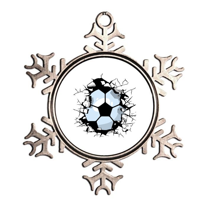 Soccer Ball Smash Metallic Star Ornament