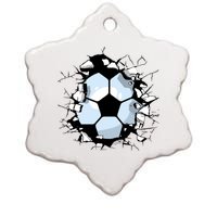 Soccer Ball Smash Ceramic Star Ornament